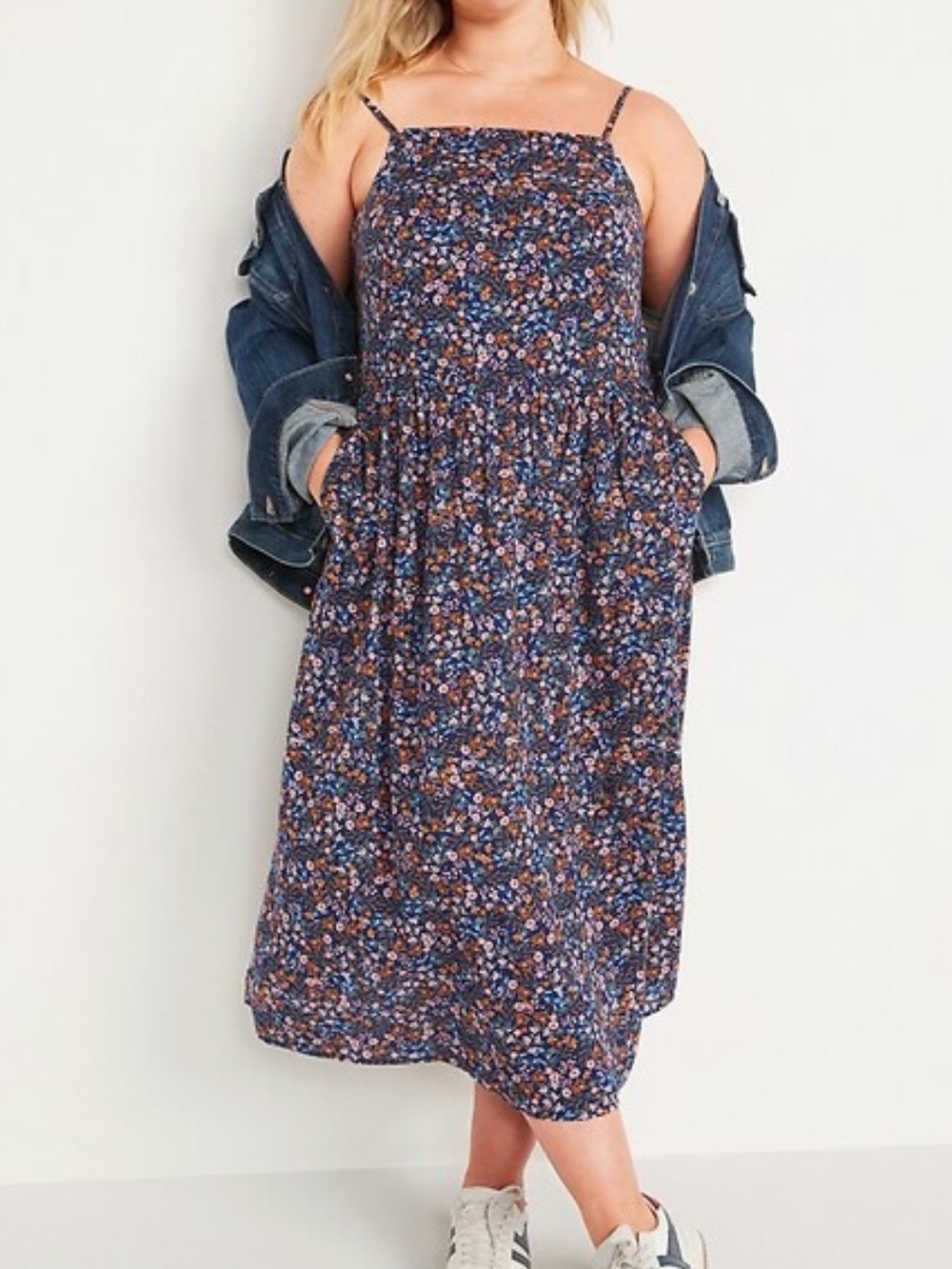Old Navy Floral Midi Dress with Pockets